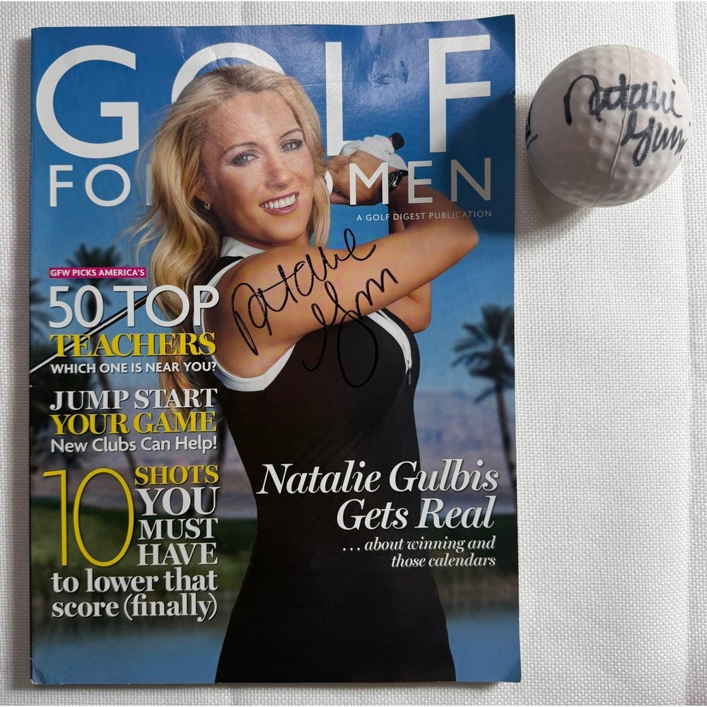 Natalie Gulbis Signed Golf For Women Magazine 2007 & Autographed LPGA Golf Ball‎